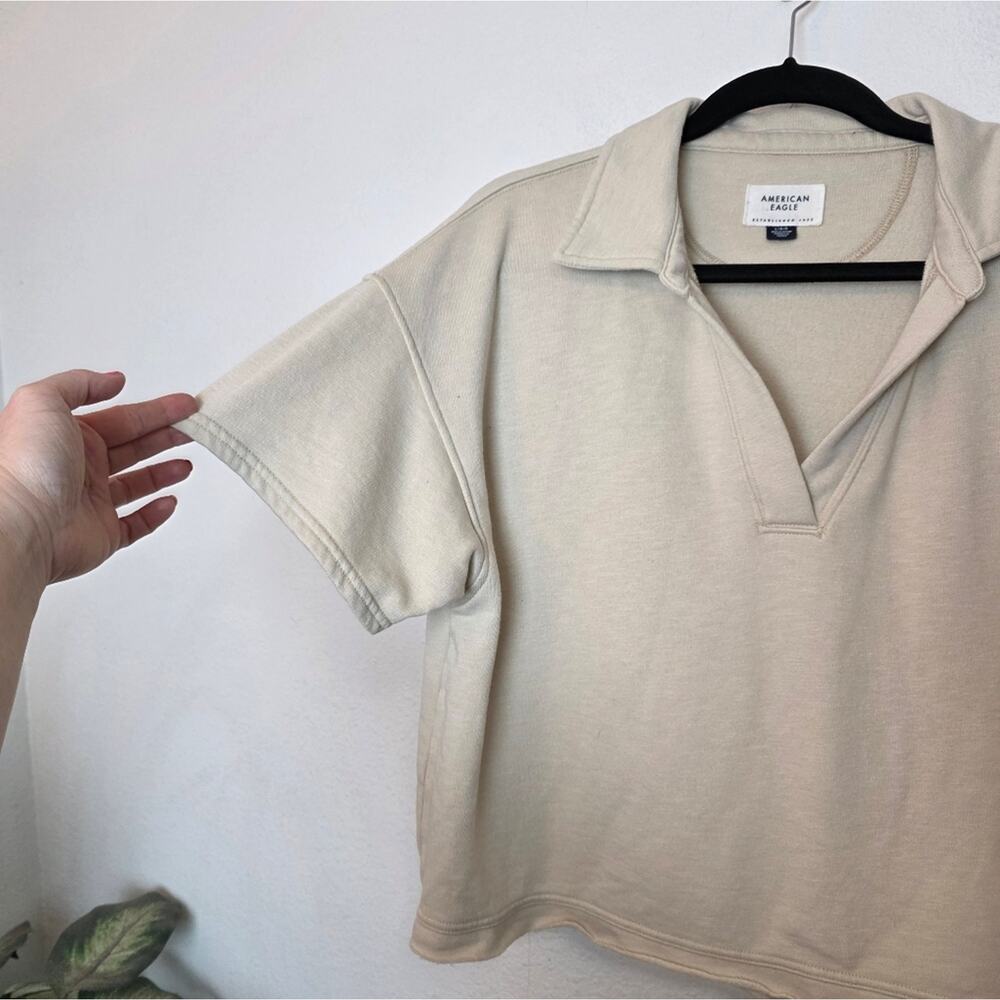 AMERICAN EAGLE Oversized Cropped Collared Sweatsh… - image 5